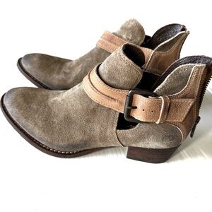 Rebels Taupe and Brown Ankle Booties